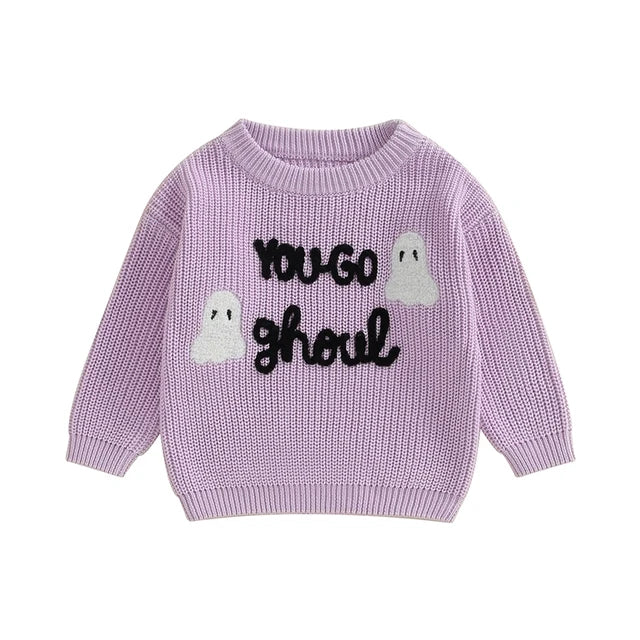 Halloween You Go Ghoul Embroidered Jumper