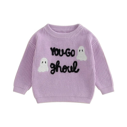 Halloween You Go Ghoul Embroidered Jumper