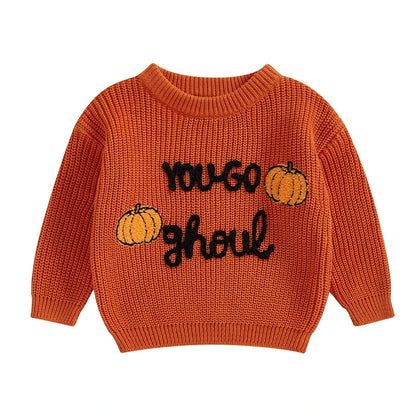 Halloween You Go Ghoul Embroidered Jumper