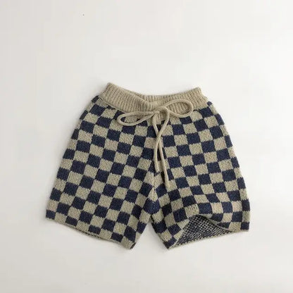 Knitted Cotton Checkerboard Cardigan and / or Shorts