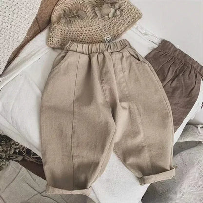 Neutral Cotton Trousers