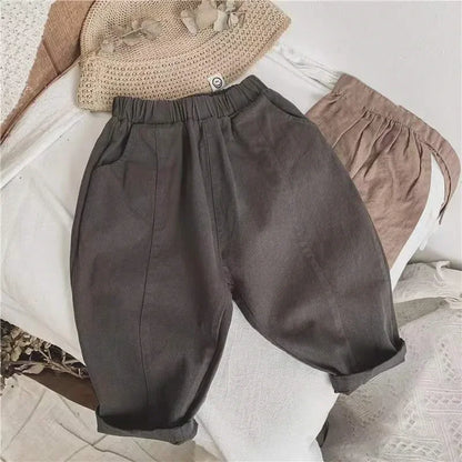 Neutral Cotton Trousers