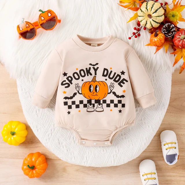 Halloween Spooky Dude Sweater Romper