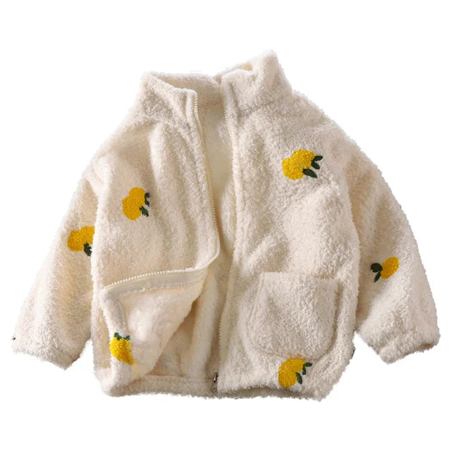 Patterned Zip Up Fleece Jacket