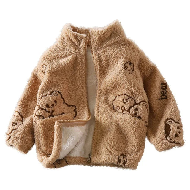 Patterned Zip Up Fleece Jacket