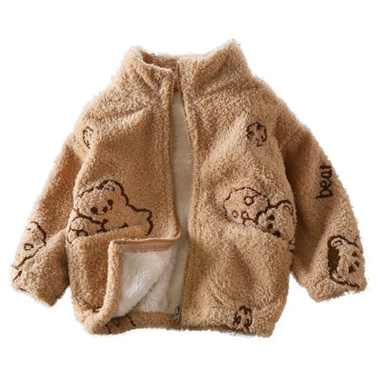 Patterned Zip Up Fleece Jacket