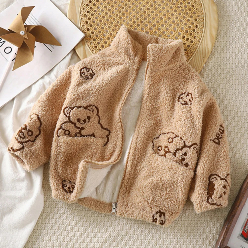 Patterned Zip Up Fleece Jacket
