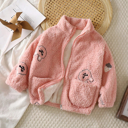Patterned Zip Up Fleece Jacket