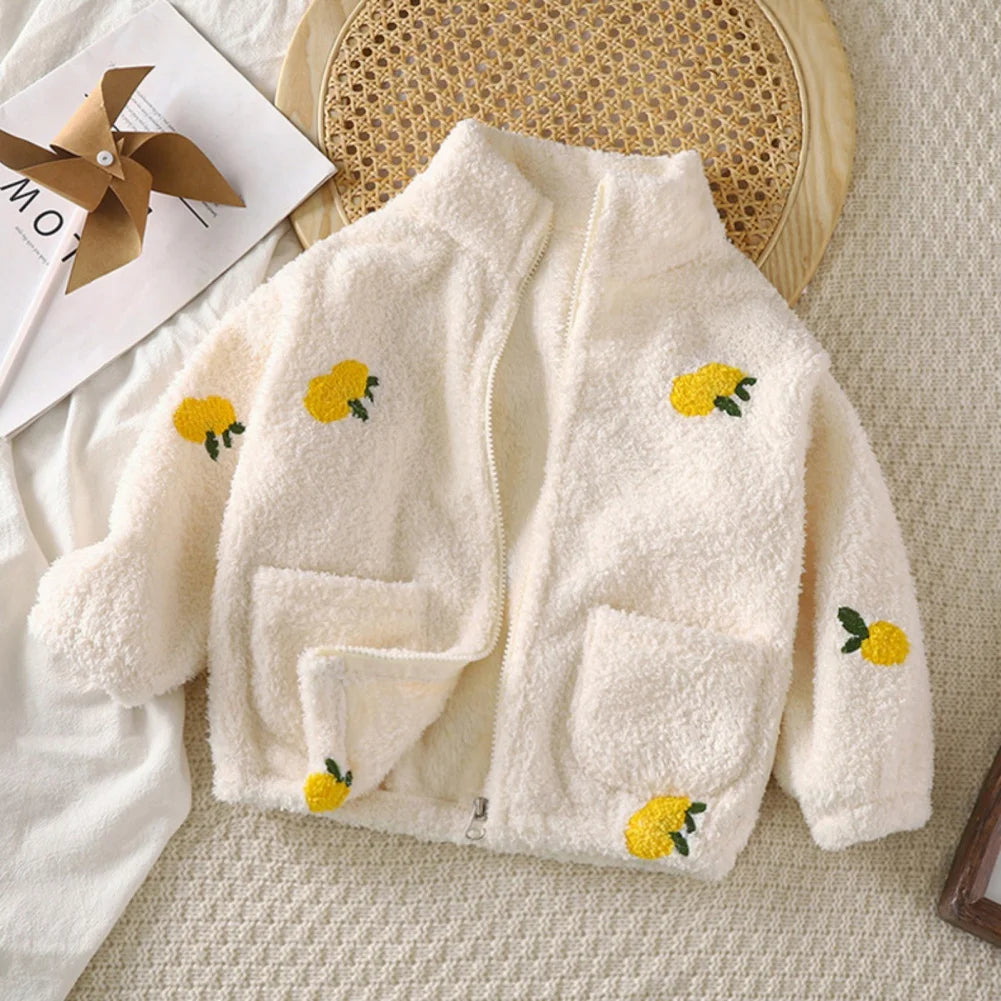 Patterned Zip Up Fleece Jacket