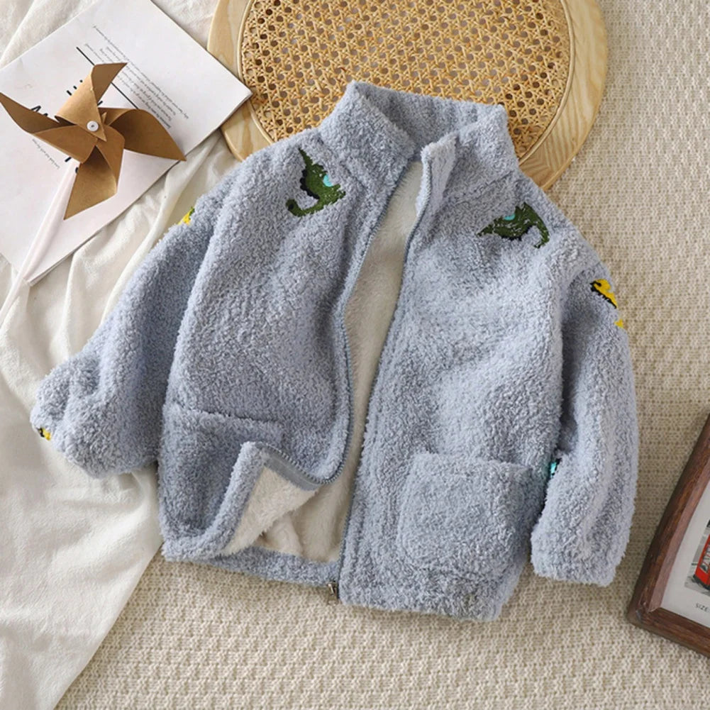 Patterned Zip Up Fleece Jacket