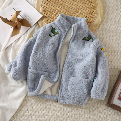 Patterned Zip Up Fleece Jacket