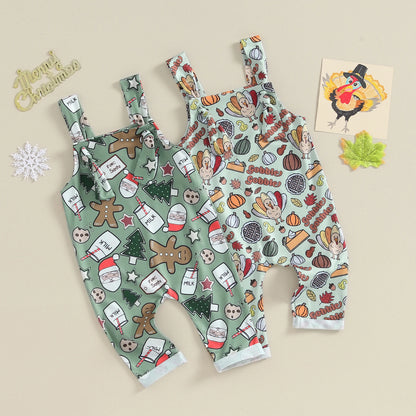 Christmas Print Dungarees