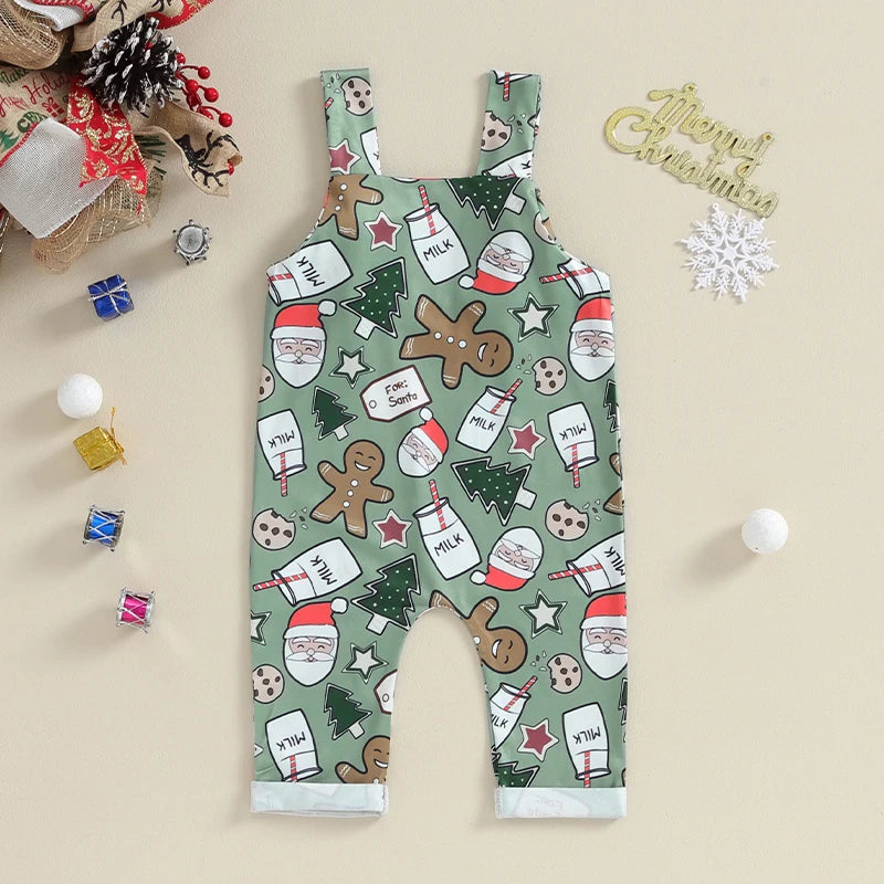 Christmas Print Dungarees