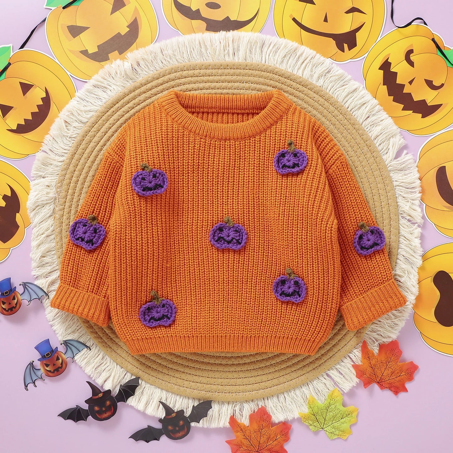 Halloween Knitted Pumpkin Jumper