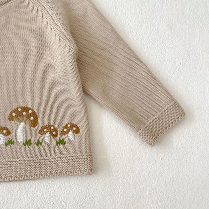 Mushroom Embroidered Cardigan