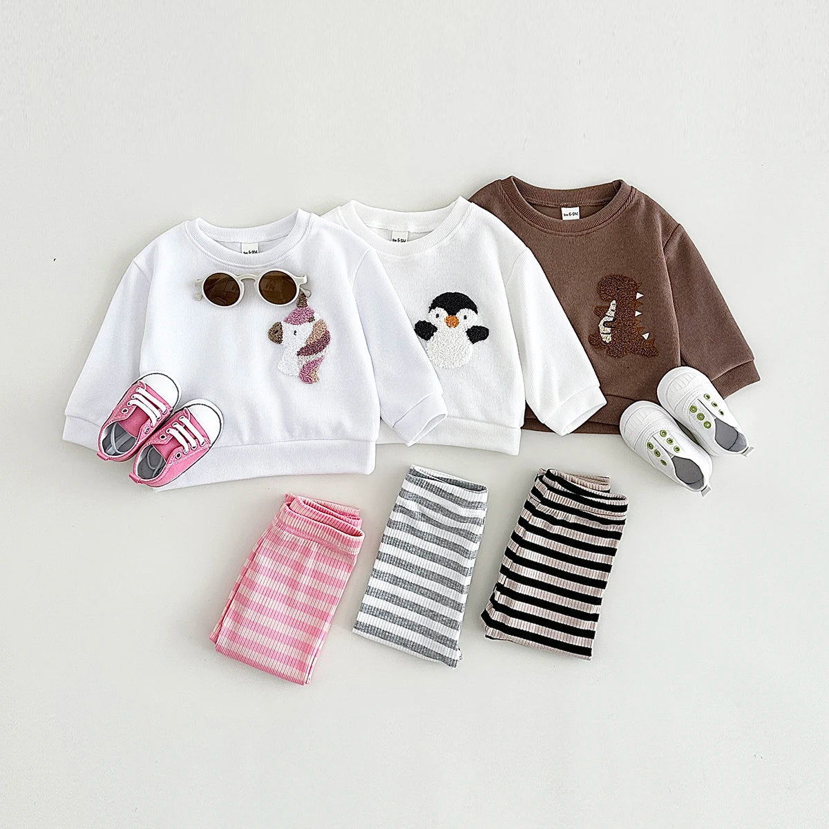 Winter Embroidered Cartoon 2pc Set