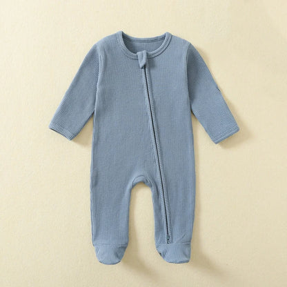 Cotton Waffle Zip Up Sleepsuit