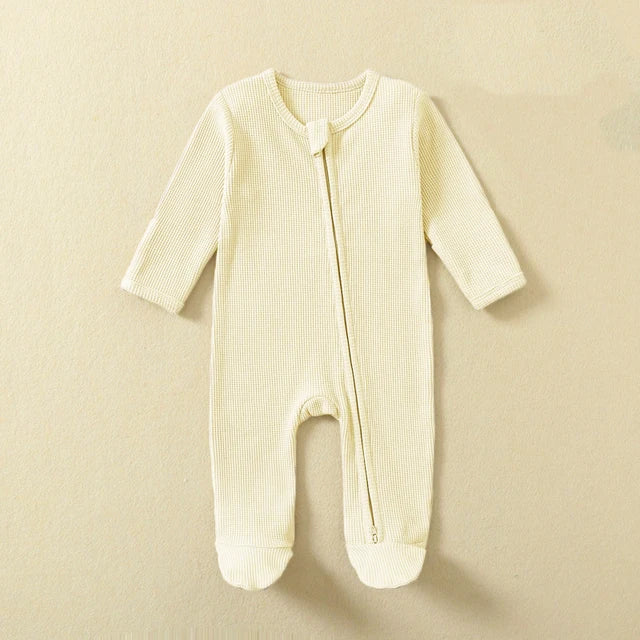 Cotton Waffle Zip Up Sleepsuit