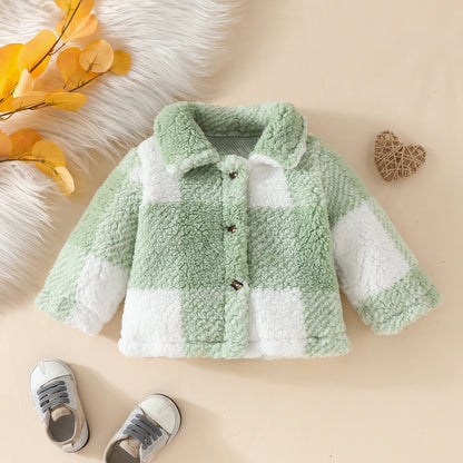 Checkered Fleece Coat