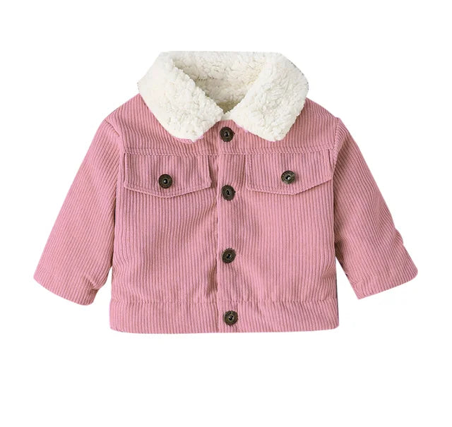 Pink Fleece Lined Corduroy Jacket