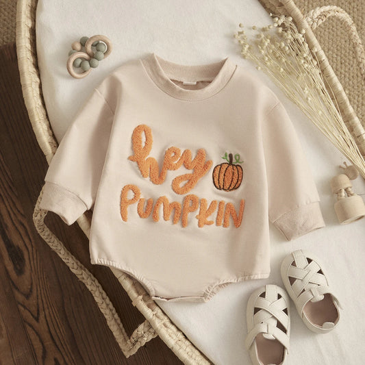 Halloween Hey Pumpkin Sweater Romper